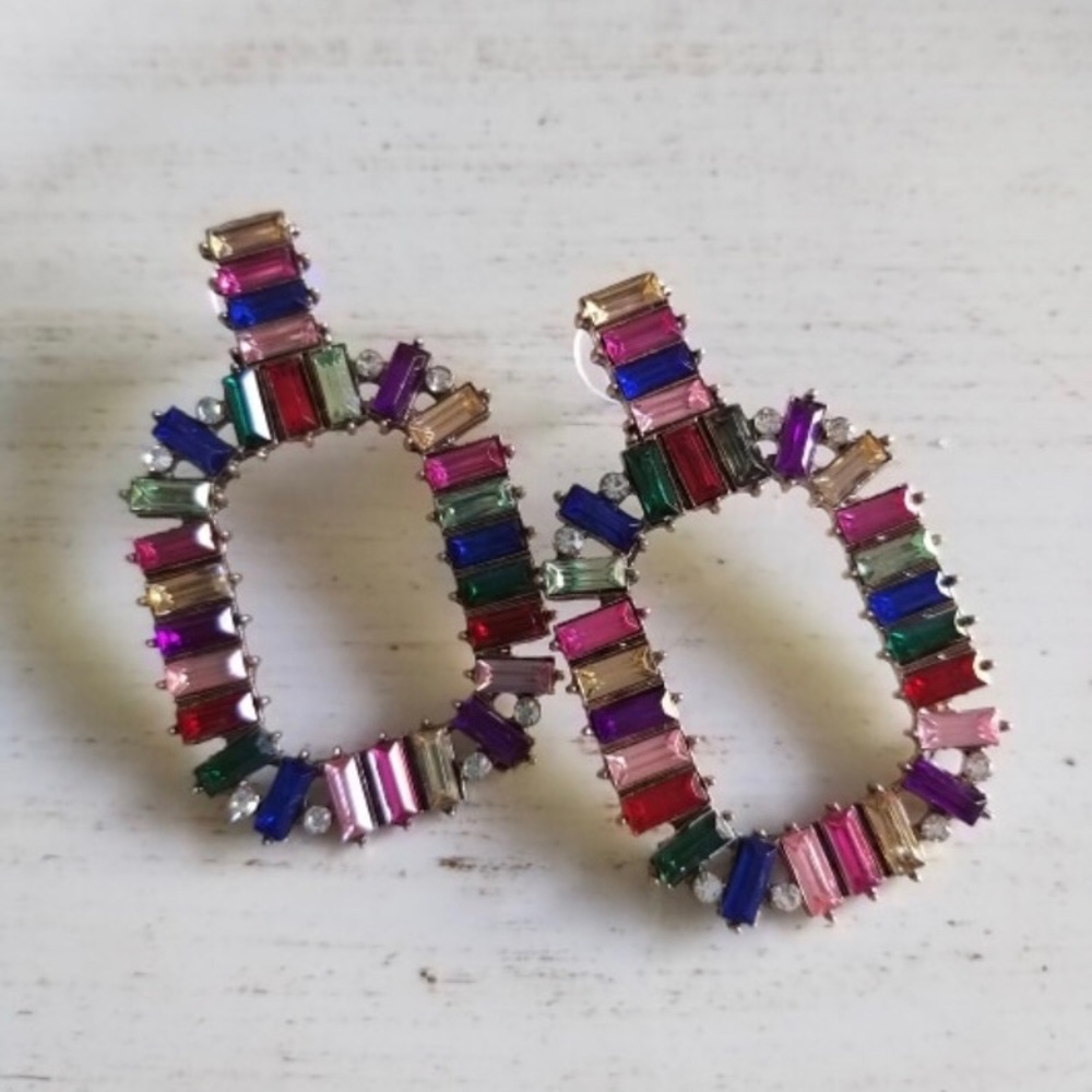 J crew style rhinestone earrings